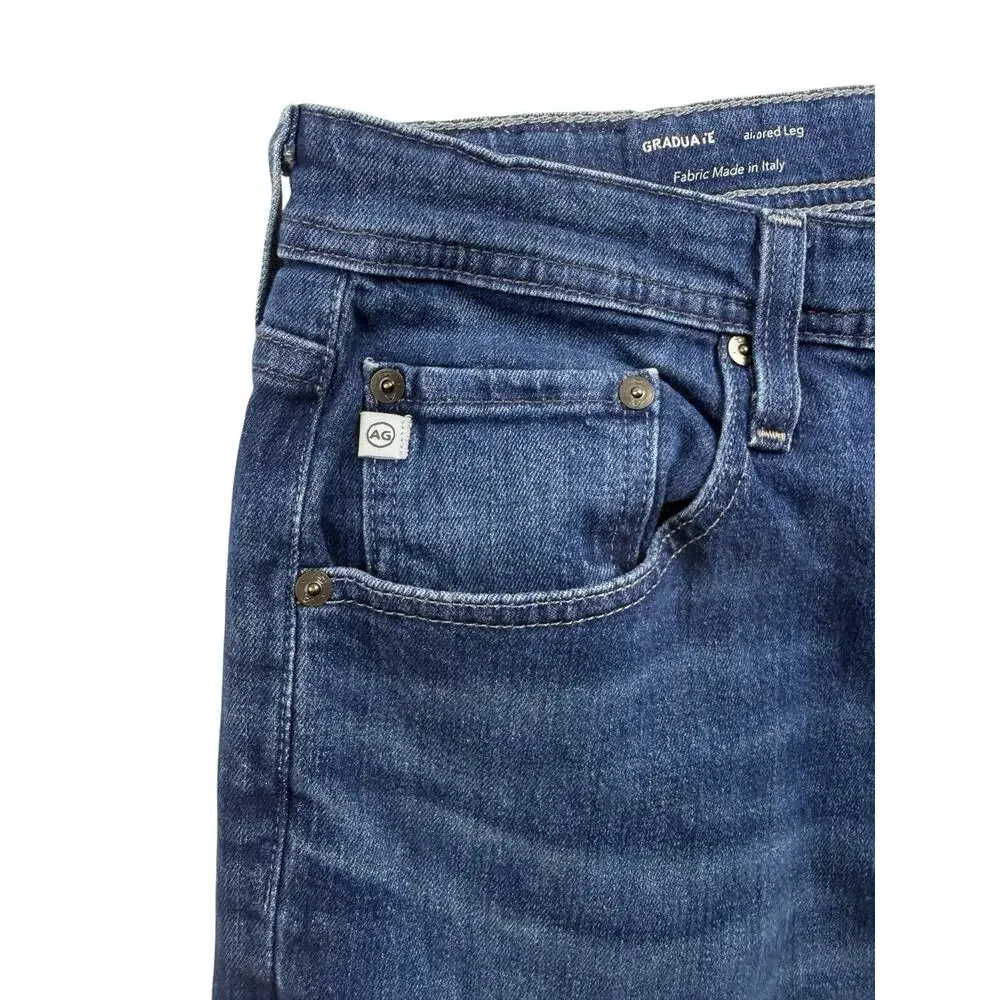 AG Adriano Goldschmied The Graduate Tailored Leg Dark Wash Mens Jeans 34X30 - Picture 5 of 12